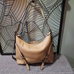 Danier  | Faye Large Leather Shoulder Bag in Latte Color